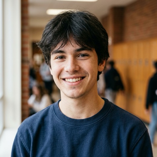A Nextin.py student smiling in his school hallway